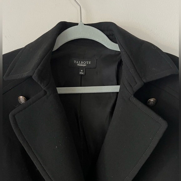 Talbots Luxe Wool Black Sz 10 Peacoat Jacket Blazer - Picture 6 of 13